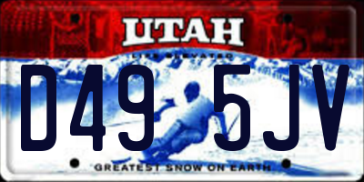 UT license plate D495JV