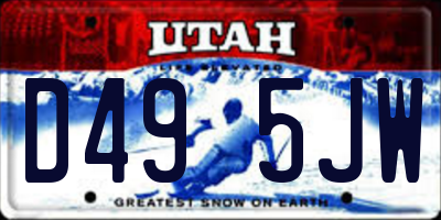 UT license plate D495JW