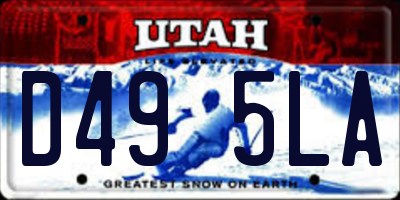 UT license plate D495LA
