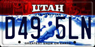 UT license plate D495LN