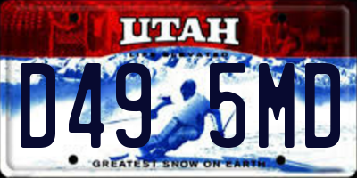 UT license plate D495MD