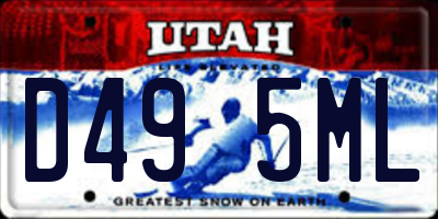 UT license plate D495ML