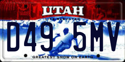 UT license plate D495MV