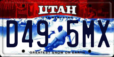 UT license plate D495MX