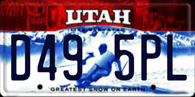 UT license plate D495PL