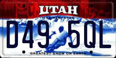 UT license plate D495QL