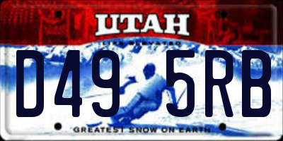 UT license plate D495RB