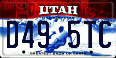 UT license plate D495TC