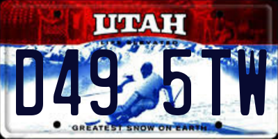 UT license plate D495TW