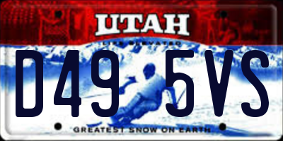 UT license plate D495VS