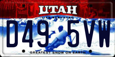 UT license plate D495VW