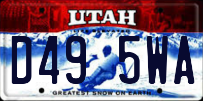 UT license plate D495WA