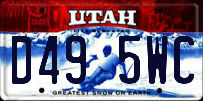 UT license plate D495WC