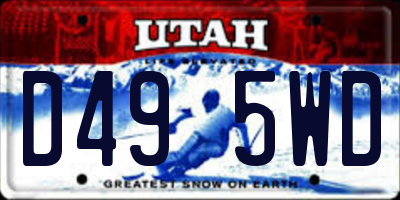 UT license plate D495WD