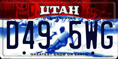 UT license plate D495WG
