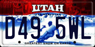 UT license plate D495WL