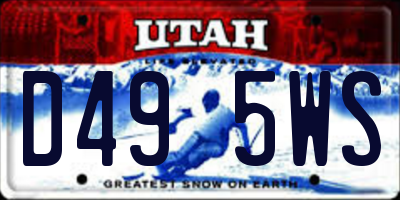 UT license plate D495WS