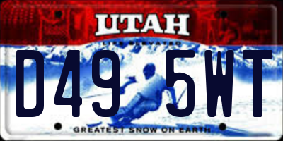 UT license plate D495WT