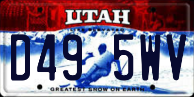 UT license plate D495WV
