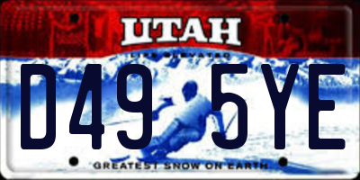 UT license plate D495YE