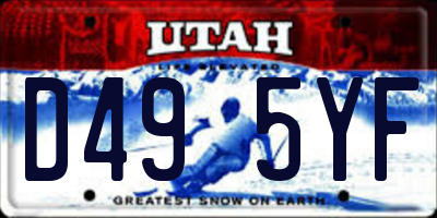 UT license plate D495YF
