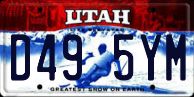 UT license plate D495YM