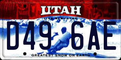 UT license plate D496AE