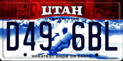 UT license plate D496BL