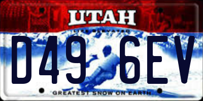 UT license plate D496EV