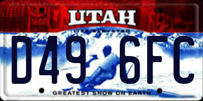 UT license plate D496FC