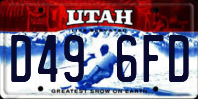 UT license plate D496FD