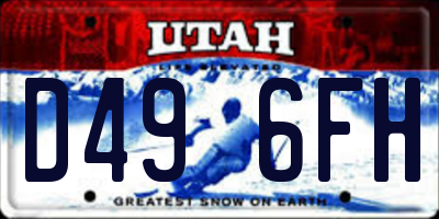 UT license plate D496FH
