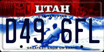UT license plate D496FL