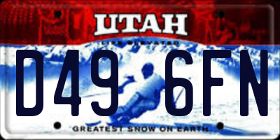 UT license plate D496FN