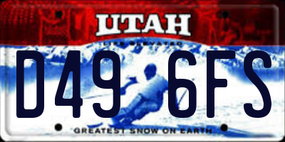 UT license plate D496FS
