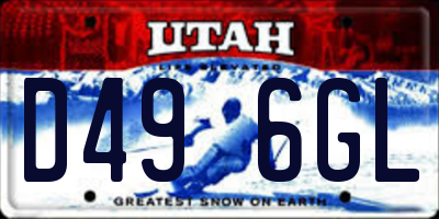 UT license plate D496GL