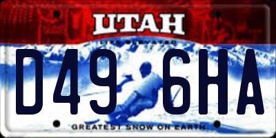 UT license plate D496HA