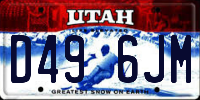 UT license plate D496JM