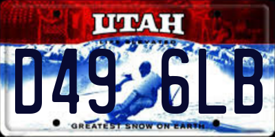 UT license plate D496LB