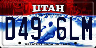 UT license plate D496LM