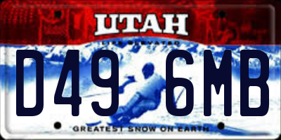 UT license plate D496MB