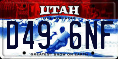 UT license plate D496NF
