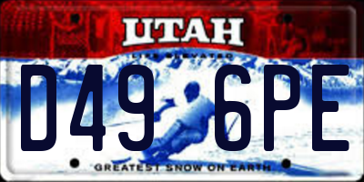 UT license plate D496PE