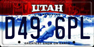 UT license plate D496PL