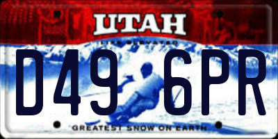 UT license plate D496PR