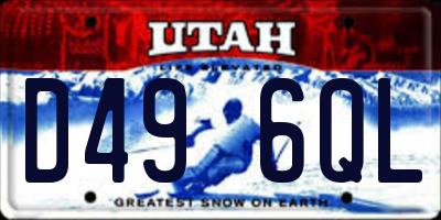 UT license plate D496QL