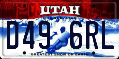 UT license plate D496RL