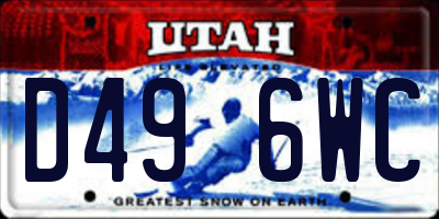 UT license plate D496WC