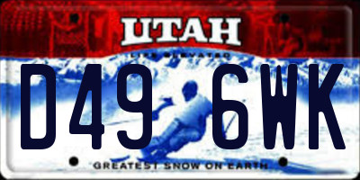 UT license plate D496WK