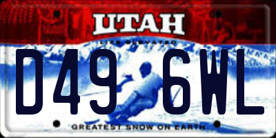 UT license plate D496WL
